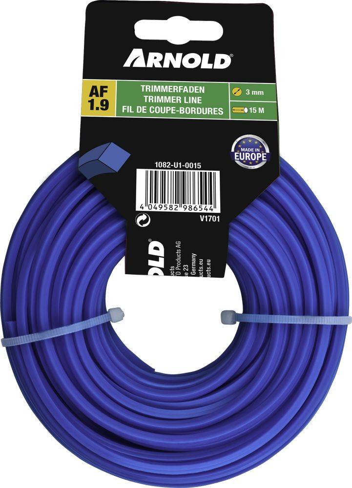 Arnold - Fil de coupe-bordure carré en nylon 3,0 mm × 15 m Arnold