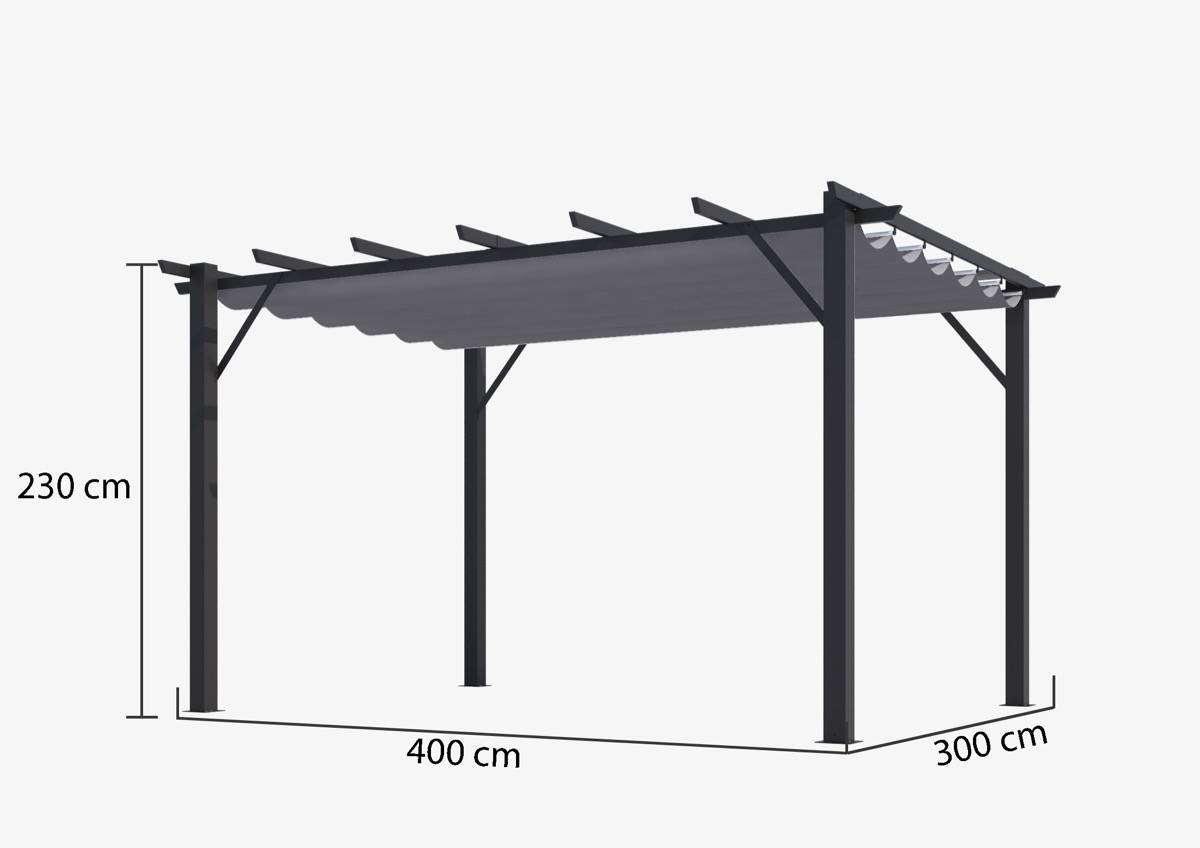 Habrita - Pergola 100% aluminium couleur grise 12 m2 - épaisse Habrita - Imagen 2