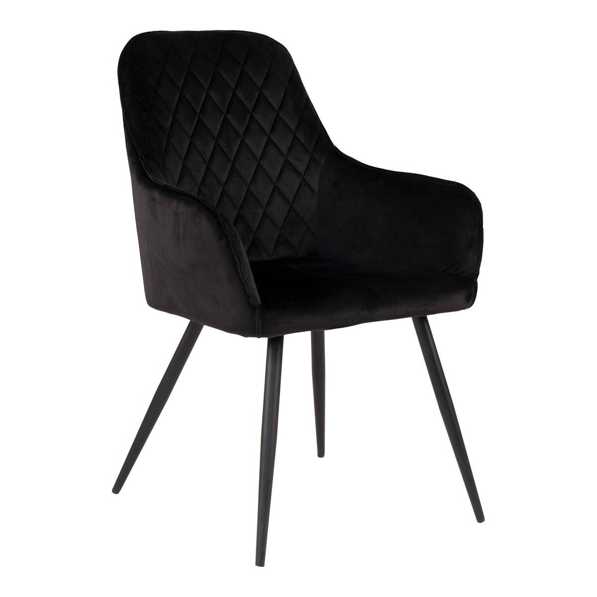 ALTOBUY - Lot de 6 Fauteuils Velours Noir et Piétement Acier Noir - VIBY - Image 4