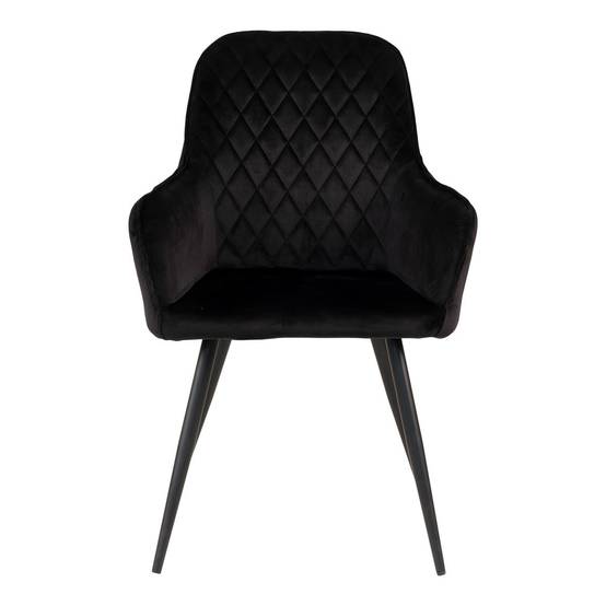 ALTOBUY - Lot de 6 Fauteuils Velours Noir et Piétement Acier Noir - VIBY - Image 1