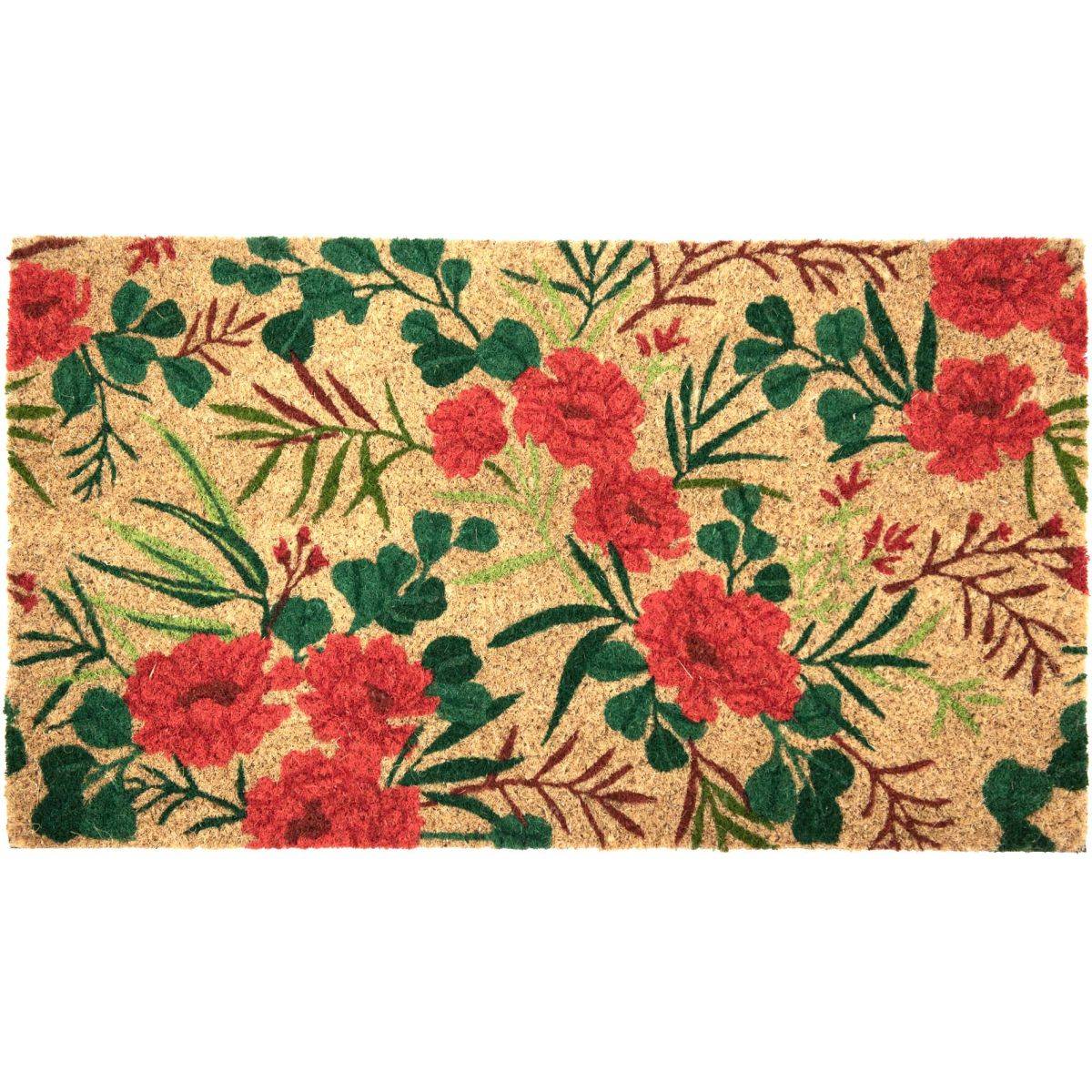 Fisura - Paillasson déco en fibres de coco 70 x 40 cm Coquelicots