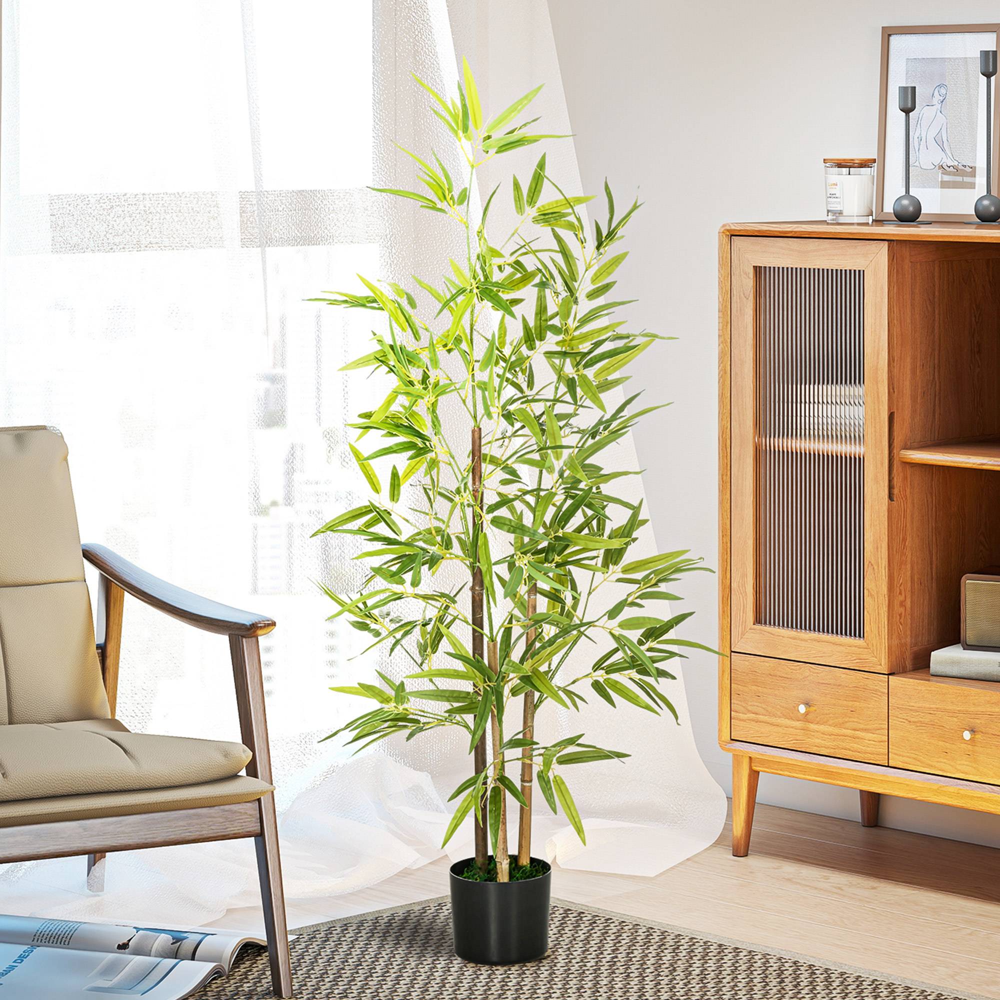 Bambou artificiel plastique PE vert 15 x 15 x 120 cm - PANGIVO - Image 6