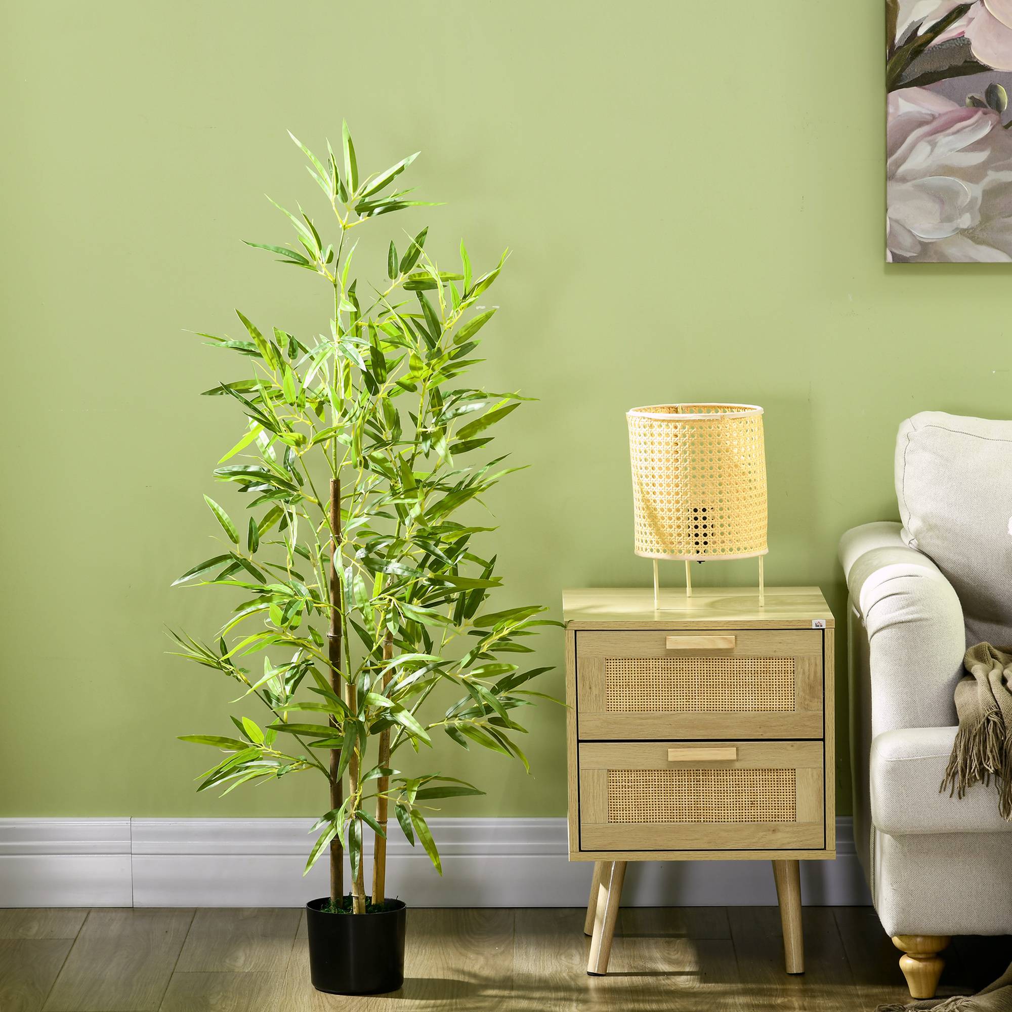Bambou artificiel plastique PE vert 15 x 15 x 120 cm - PANGIVO - Image 9