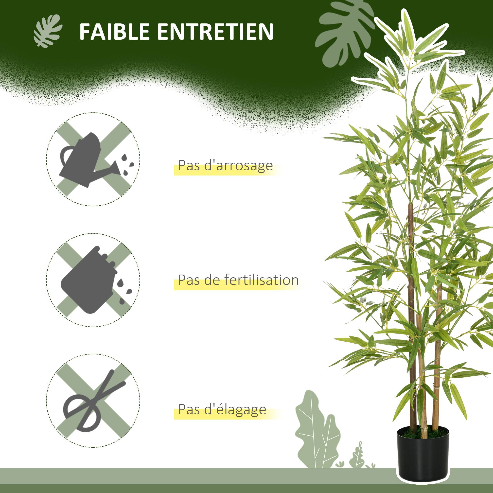Bambou artificiel plastique PE vert 15 x 15 x 120 cm - PANGIVO - Image 8
