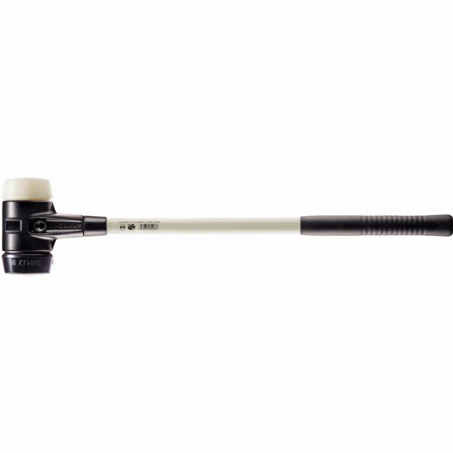 Marteau de frappeur HALDER SIMPLEX Caoutchouc chargé / nylon avec boîtier en fonte malléable renforcée et manche en fibre de verre - D=80 mm - 3728.08