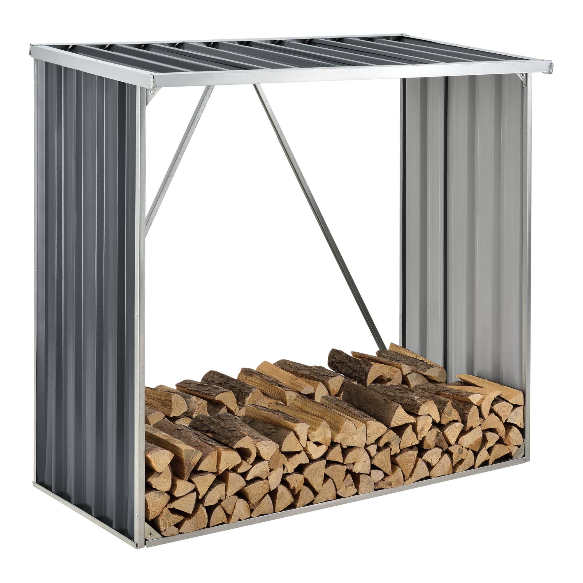 Helloshop26 - Abri-bûches couvert 156 x 80 x 15 cm anthracite - Imagen 2