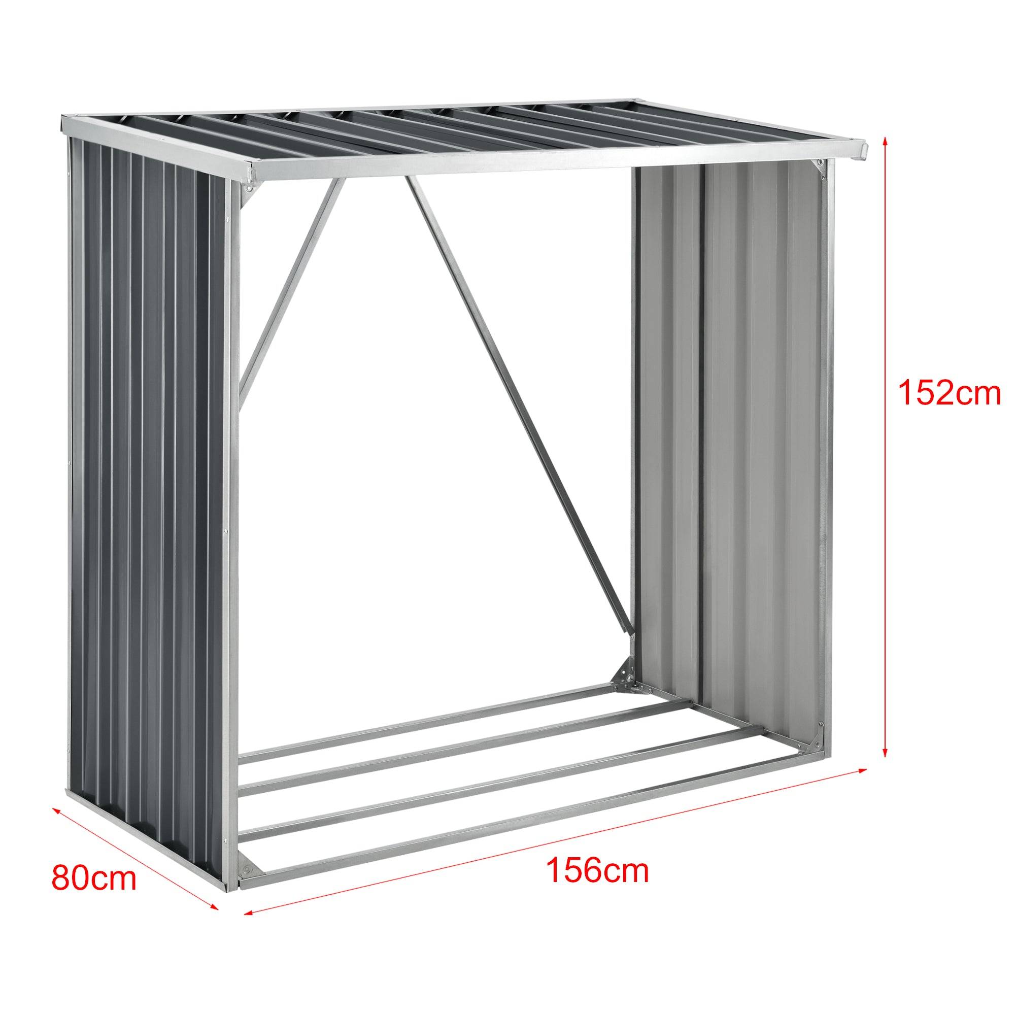 Helloshop26 - Abri-bûches couvert 156 x 80 x 15 cm anthracite - Imagen 3