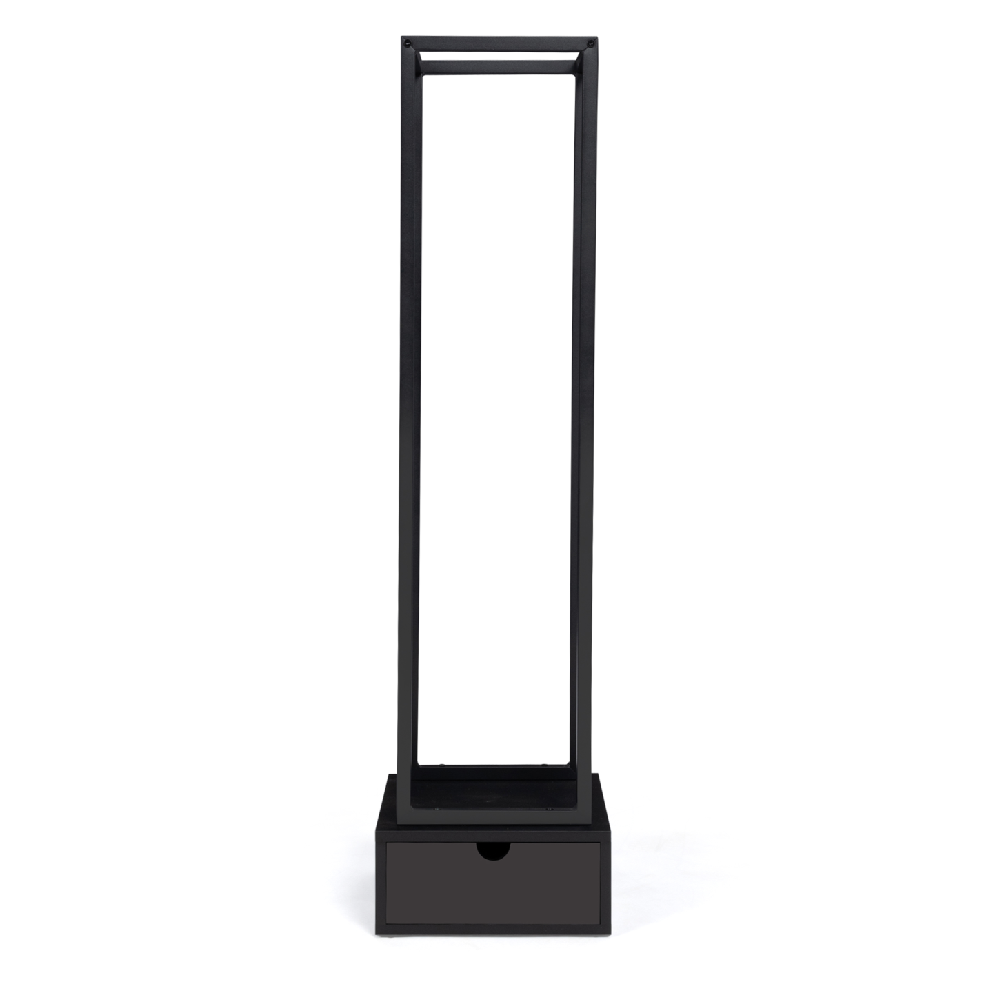 Range bûches vertical acier noir H. 125 CM avec tiroir pour cheminée - Image 3