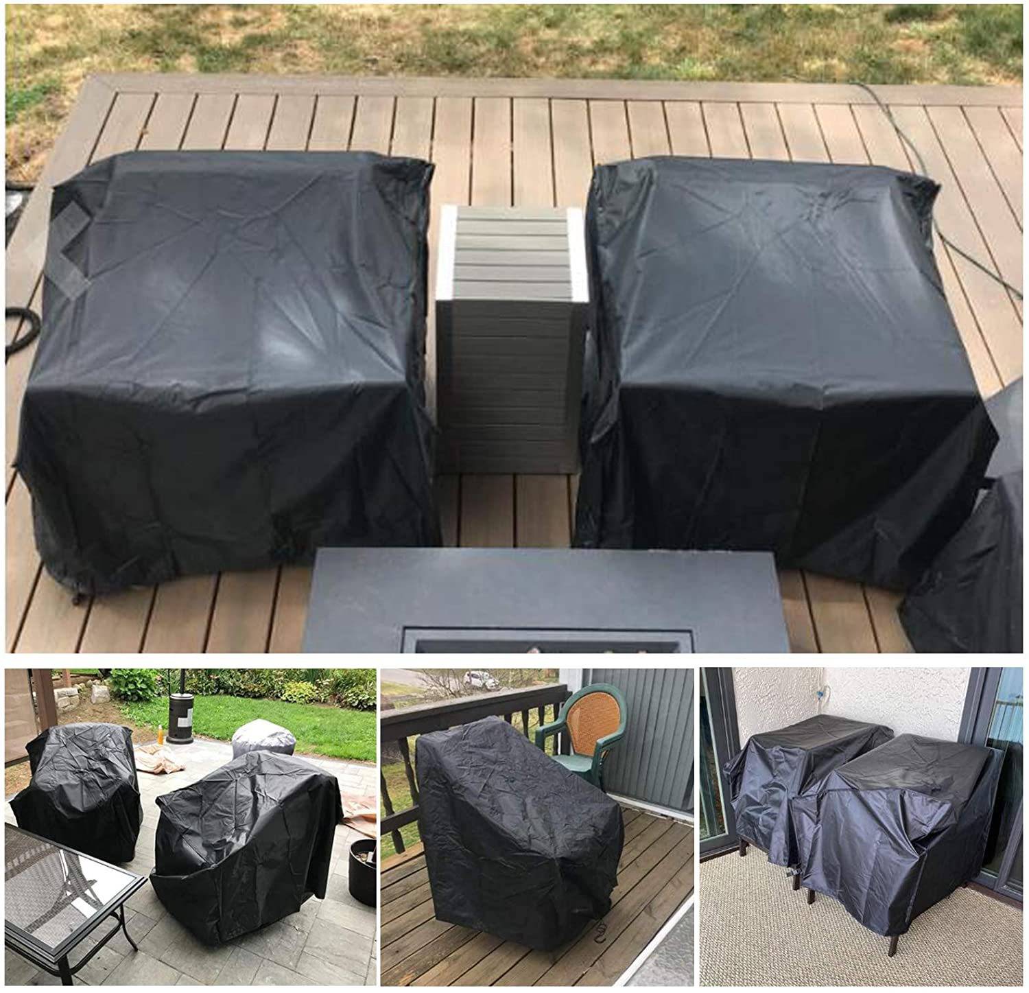 IntiMeg - Housse de Protection pour Chaise de Jardin,  Housse Imperméable pour Fauteuil Extérieur,  420D Tissu Oxford, 97*79*74cm-2 pièces IntiMeg - Image 3