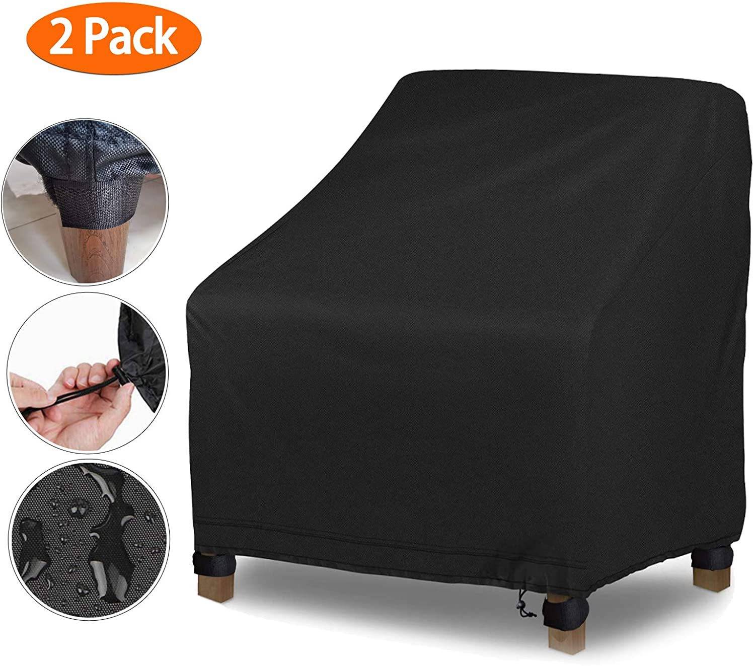 IntiMeg - Housse de Protection pour Chaise de Jardin,  Housse Imperméable pour Fauteuil Extérieur,  420D Tissu Oxford, 97*79*74cm-2 pièces IntiMeg