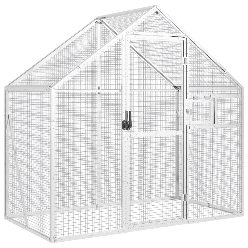 Volière Extérieure Aluminium Robuste Sécurité Jardin Argent 179x100cm - ComfortXL Outdoor Living - Image 2