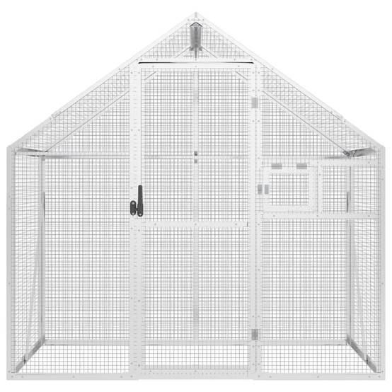 Volière Extérieure Aluminium Robuste Sécurité Jardin Argent 179x100cm - ComfortXL Outdoor Living - Image 3