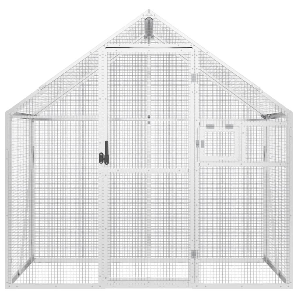 Volière Extérieure Aluminium Robuste Sécurité Jardin Argent 179x100cm - ComfortXL Outdoor Living - Image 3