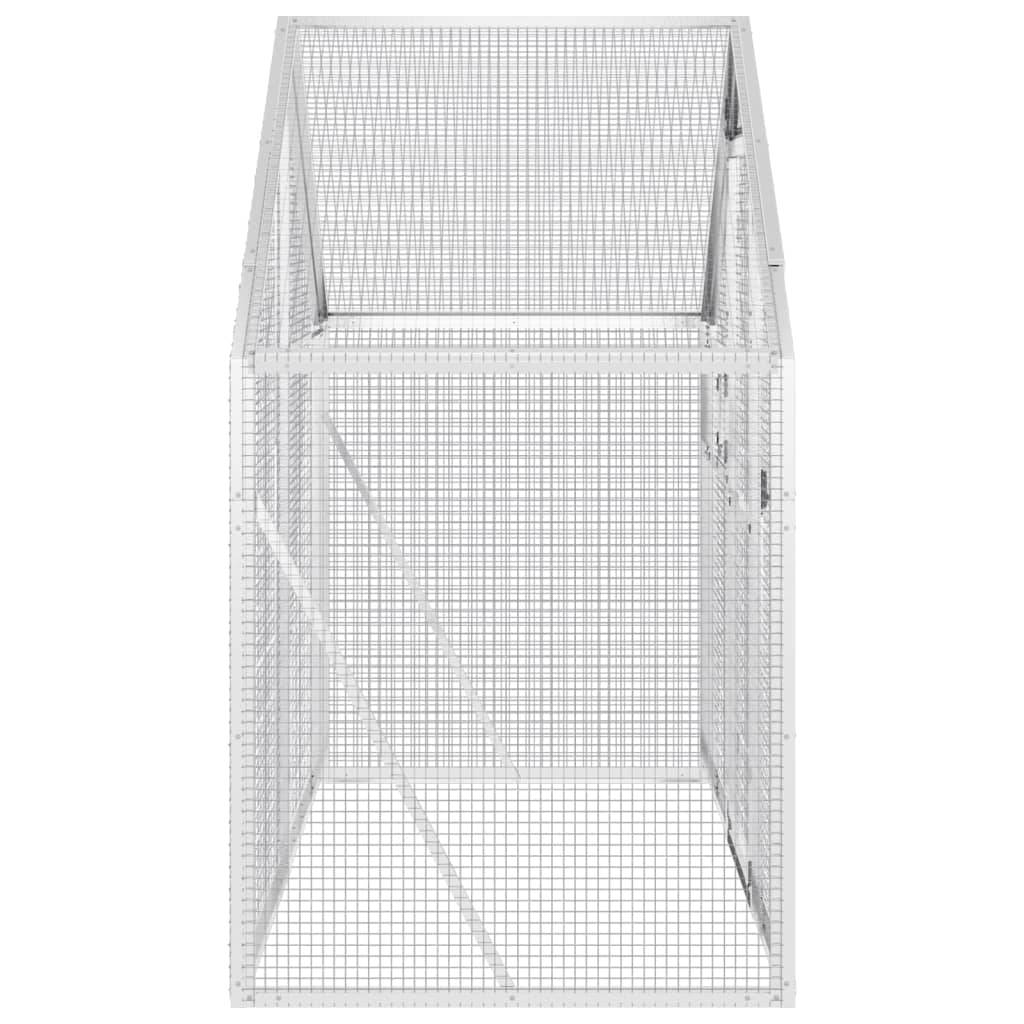 Volière Extérieure Aluminium Robuste Sécurité Jardin Argent 179x100cm - ComfortXL Outdoor Living - Image 4