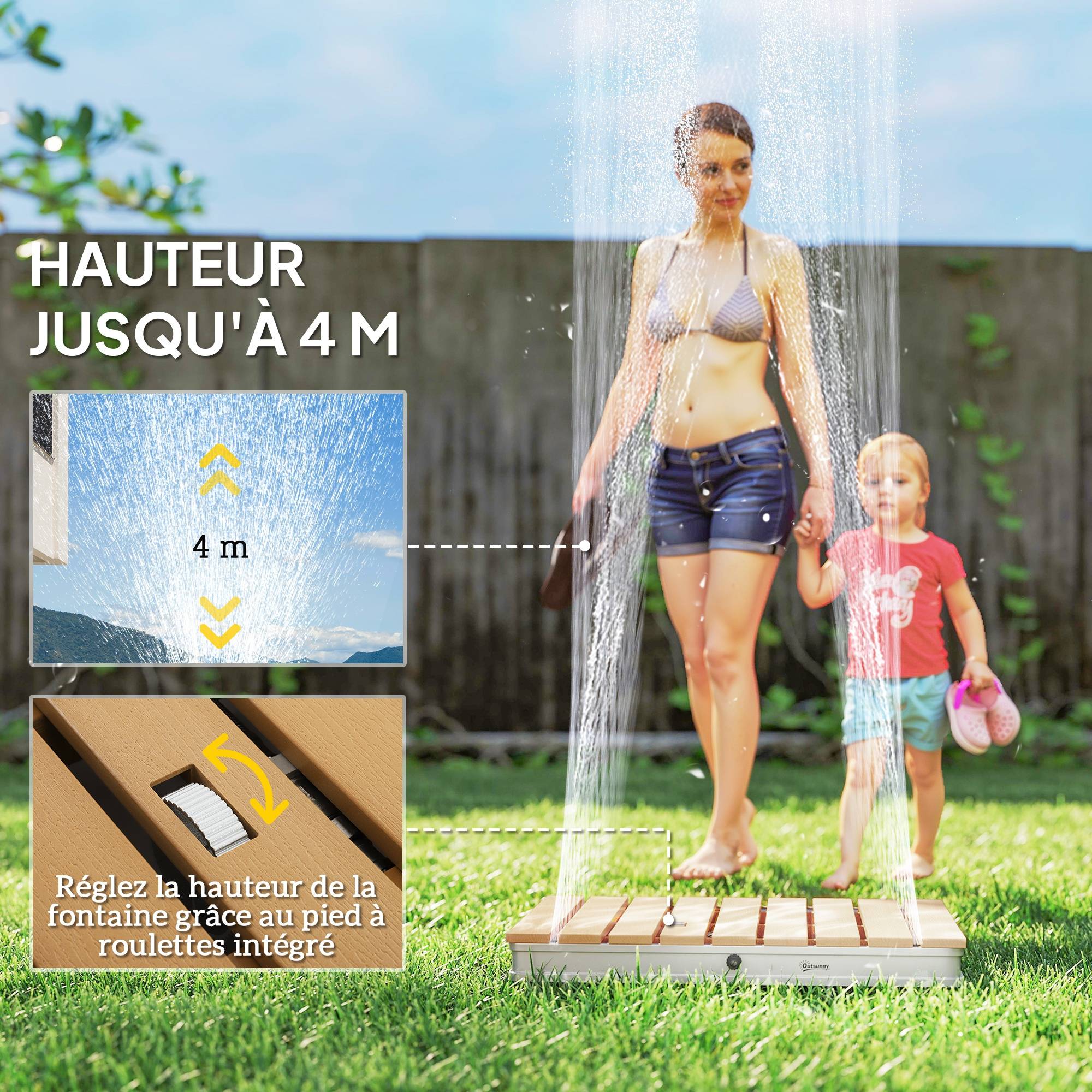 Douche de jardin aluminium gris 70 x 55 x 7.5 cm - PANGIVO - Image 7