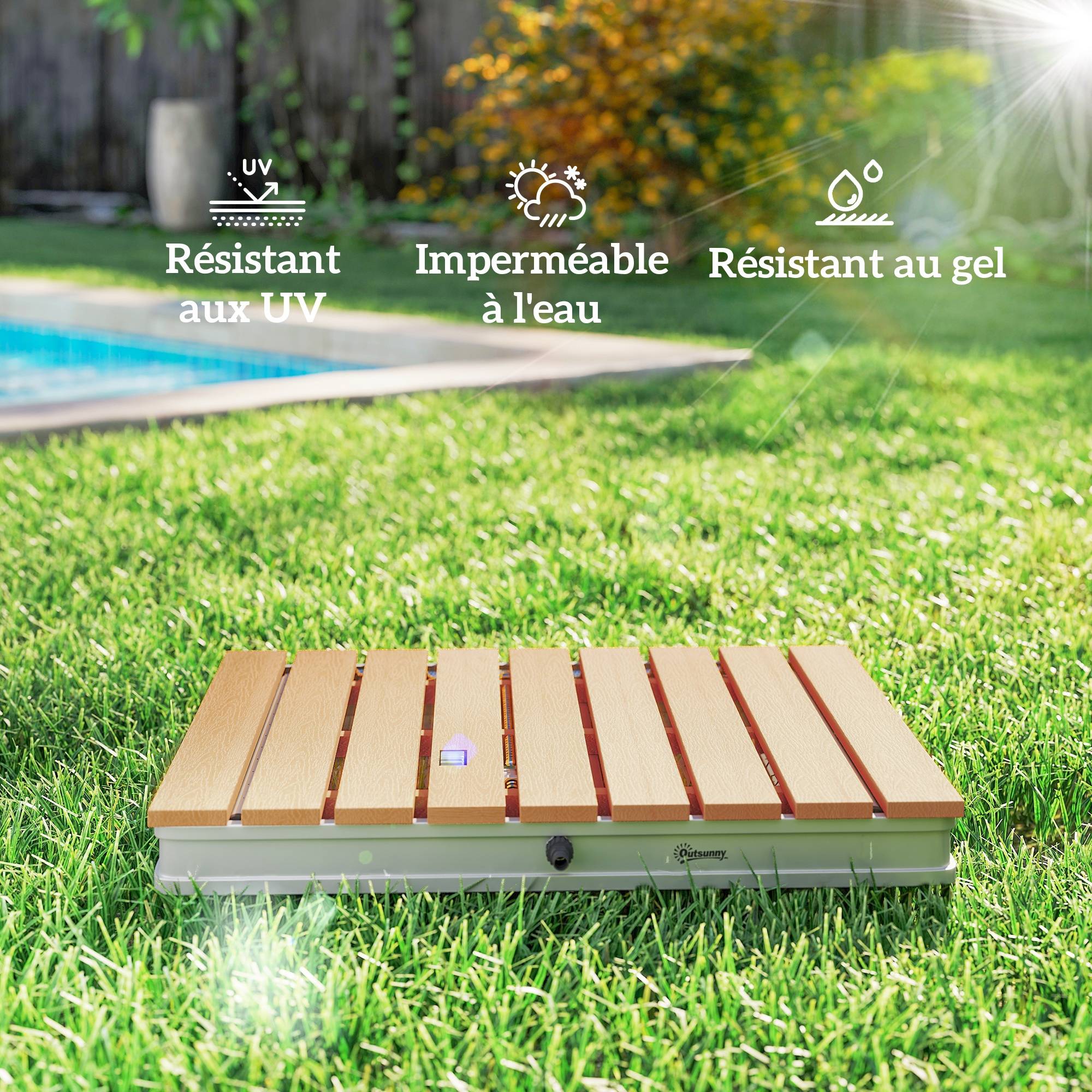 Douche de jardin aluminium gris 70 x 55 x 7.5 cm - PANGIVO - Image 8