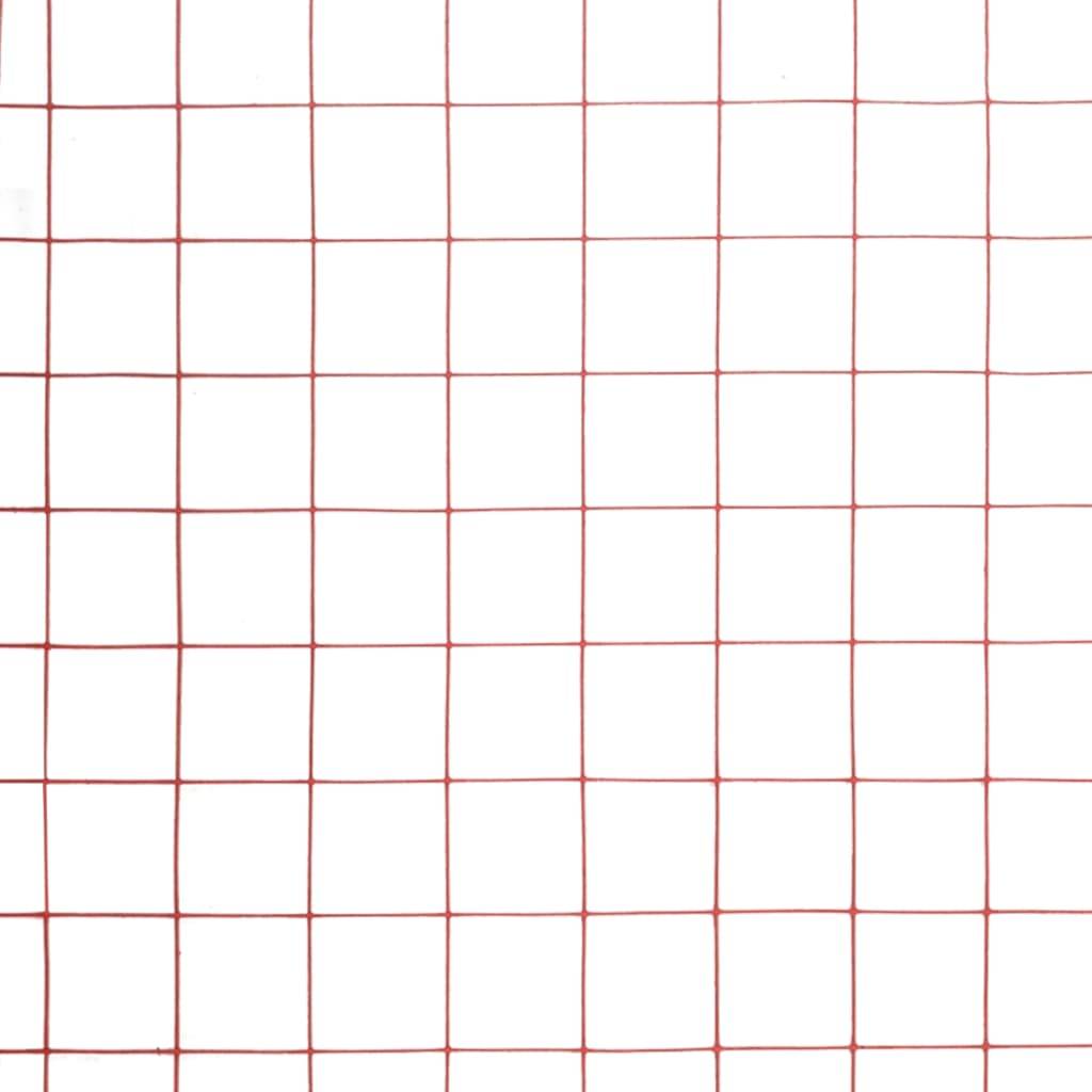 Rouleau Grillage Jardin Acier PVC Volaille Solide Maille 19mm Rouge 25x0,5m - ComfortXL Outdoor Living - Image 4
