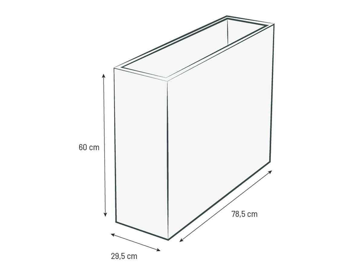 Eda - Jardinière rectangulaire Volcania effet pierre - 78,5 x 29,5 x 60 cm - 46 L - Beige calcaire - Eda - Image 2