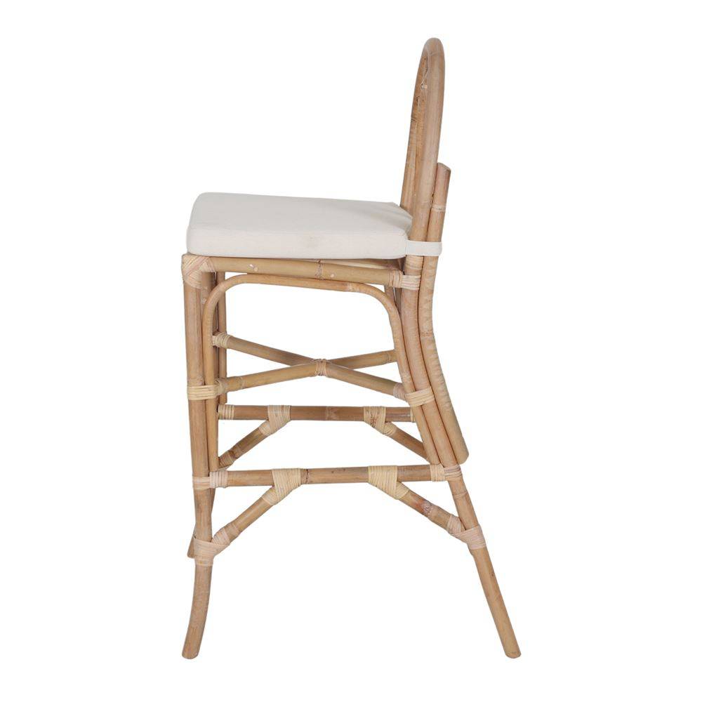 Tabouret haut en rotin avec un style méditerranéen - modèle 078 - naturel - Image 3