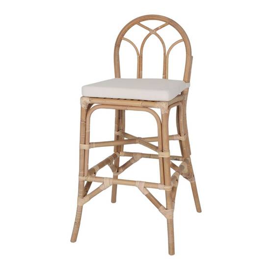 Tabouret haut en rotin avec un style méditerranéen - modèle 078 - naturel - Image 1