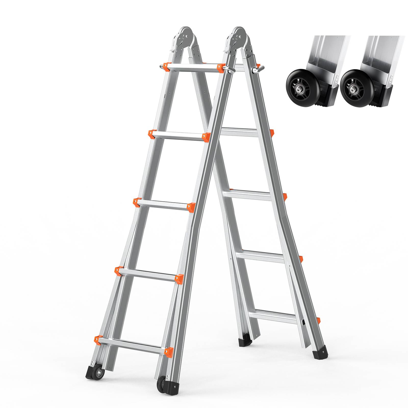 Vevor - VEVOR Échelle télescopique A aluminium 16.7 pieds, portable, charge 330 lb, pour intérieur/extérieur.
