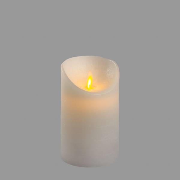 Lotti - Bougie LED en cire naturelle Blanche à piles Flamme vacillante H12cm Timer Blanc chaud Lotti - Imagen 2