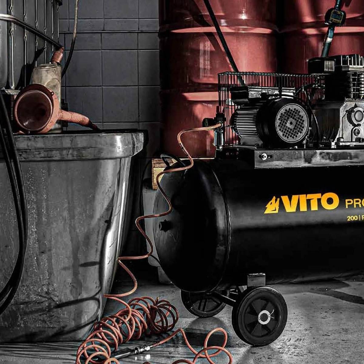Compresseur d'air à Courroie 200 Litres 4CV 3KW Pression 10 Bar 230V VITO - Imagen 9