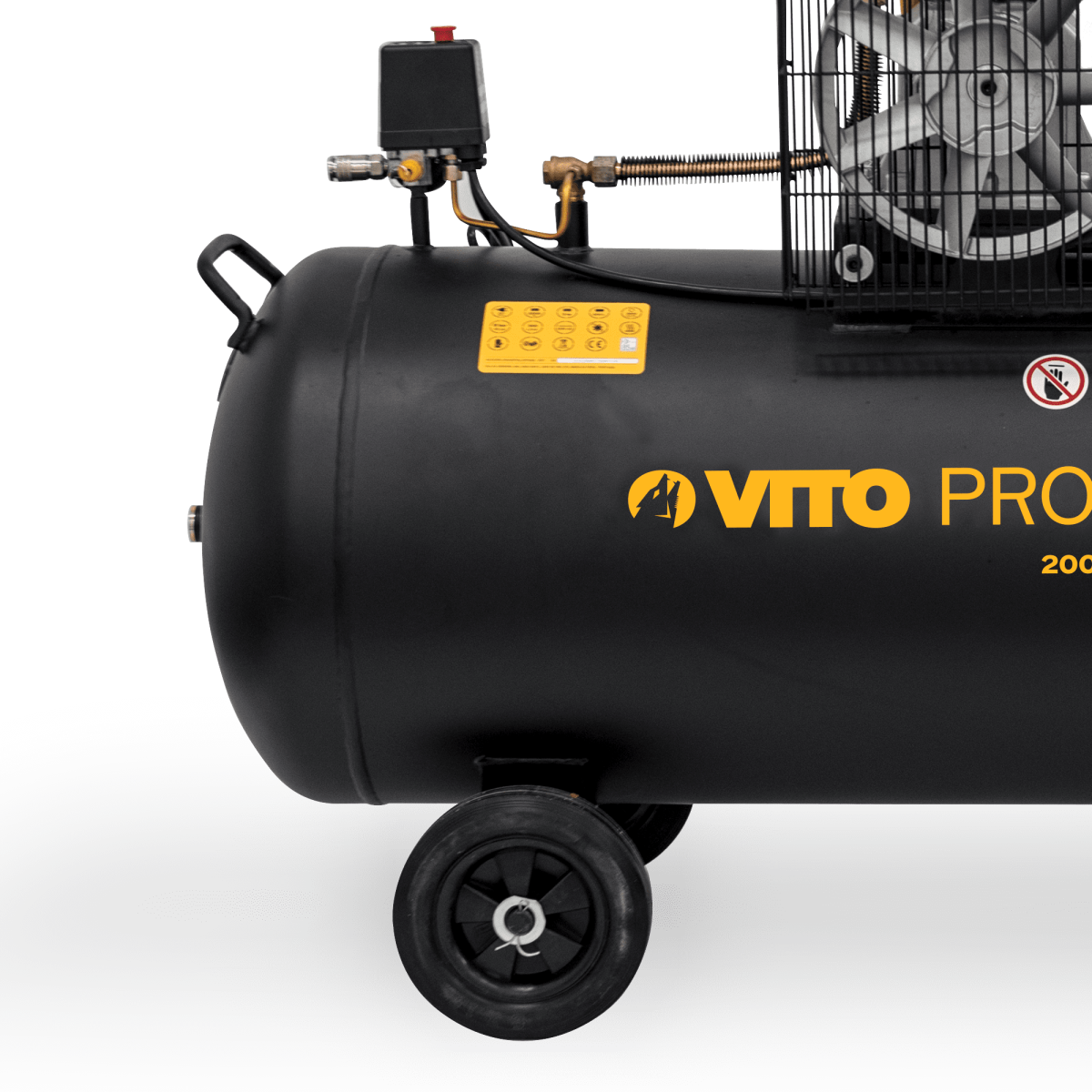 Compresseur d'air à Courroie 200 Litres 4CV 3KW Pression 10 Bar 230V VITO - Imagen 10