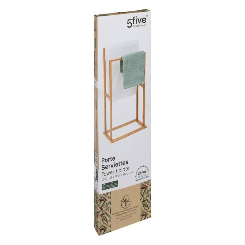 Porte serviettes 2 barres bambou 5five - Image 2