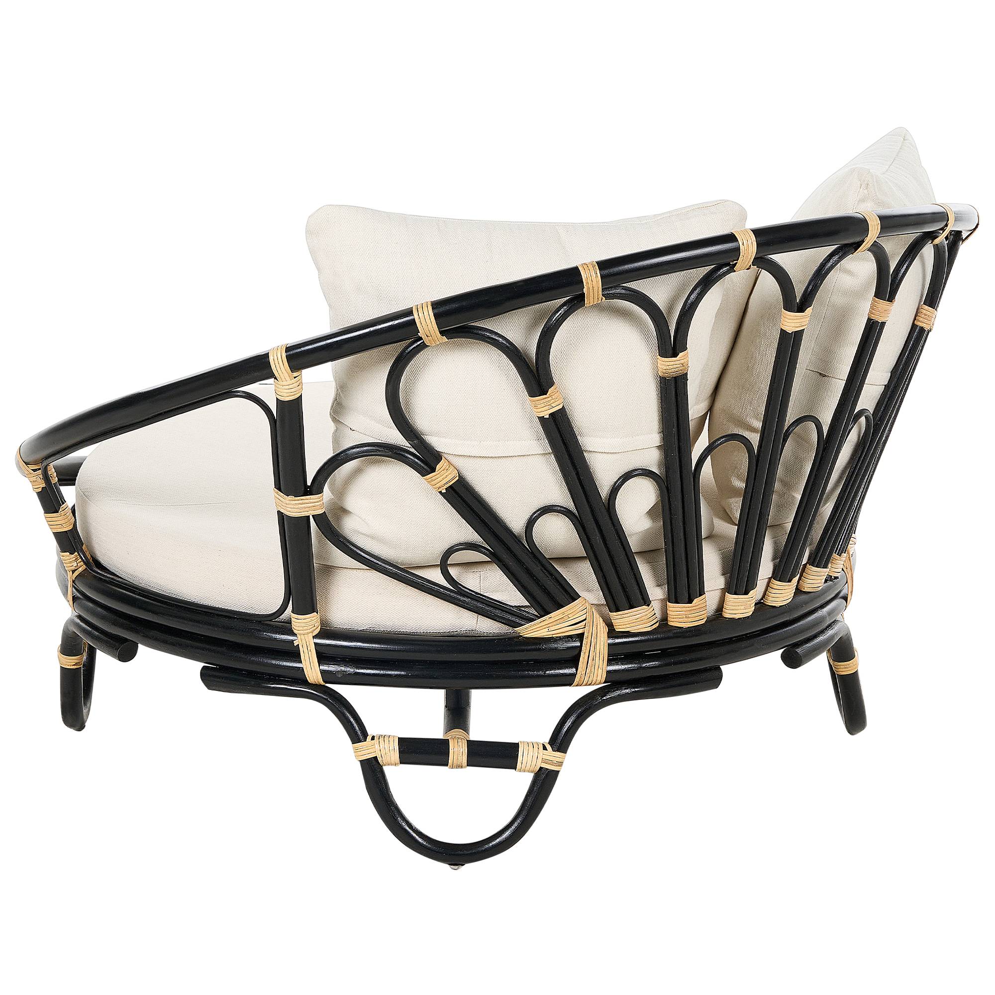 Beliani - Chaise longue de jardin Rotin Noir ROSSANO - Beliani - Imagen 7