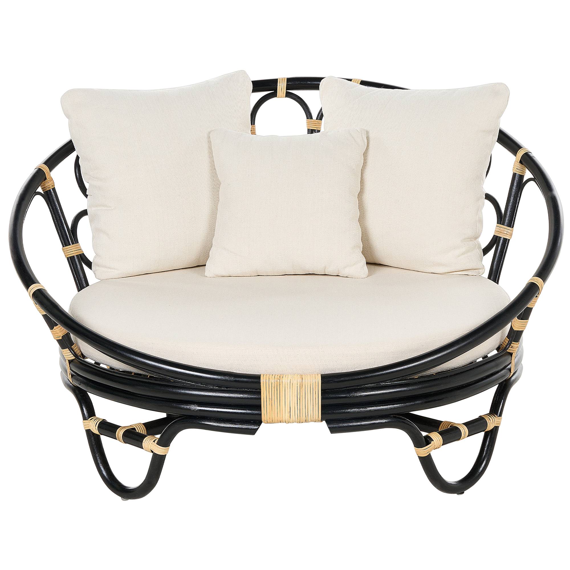 Beliani - Chaise longue de jardin Rotin Noir ROSSANO - Beliani - Imagen 6