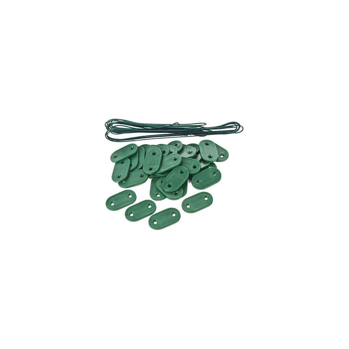 Sodipa - Plaquettes + fil de fixation brise-vue et canisses (Lot de 120) Vert Sodipa - Imagen 1