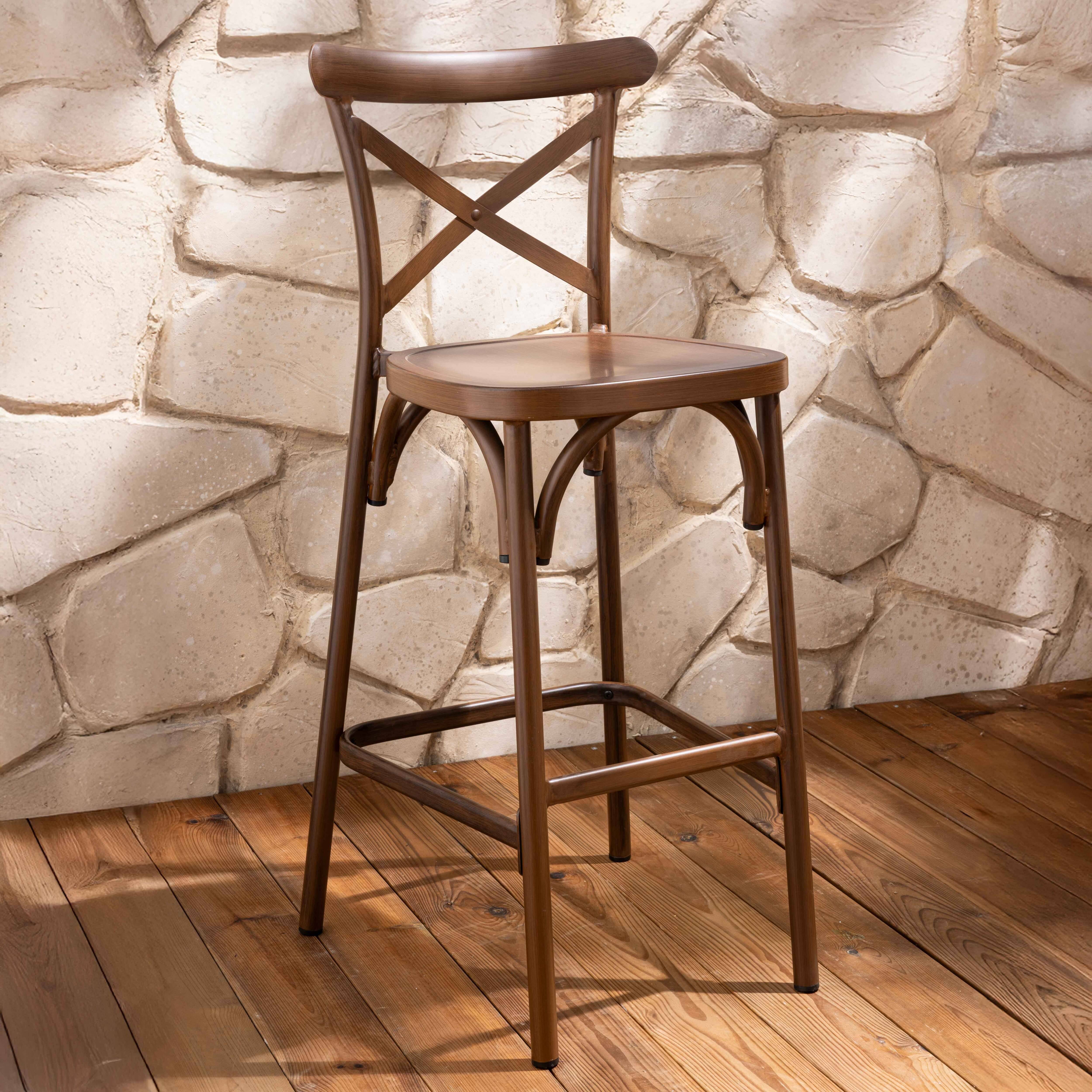 Oviala - Chaise haute de terrasse bois en aluminium Sintra - Oviala - Imagen 2