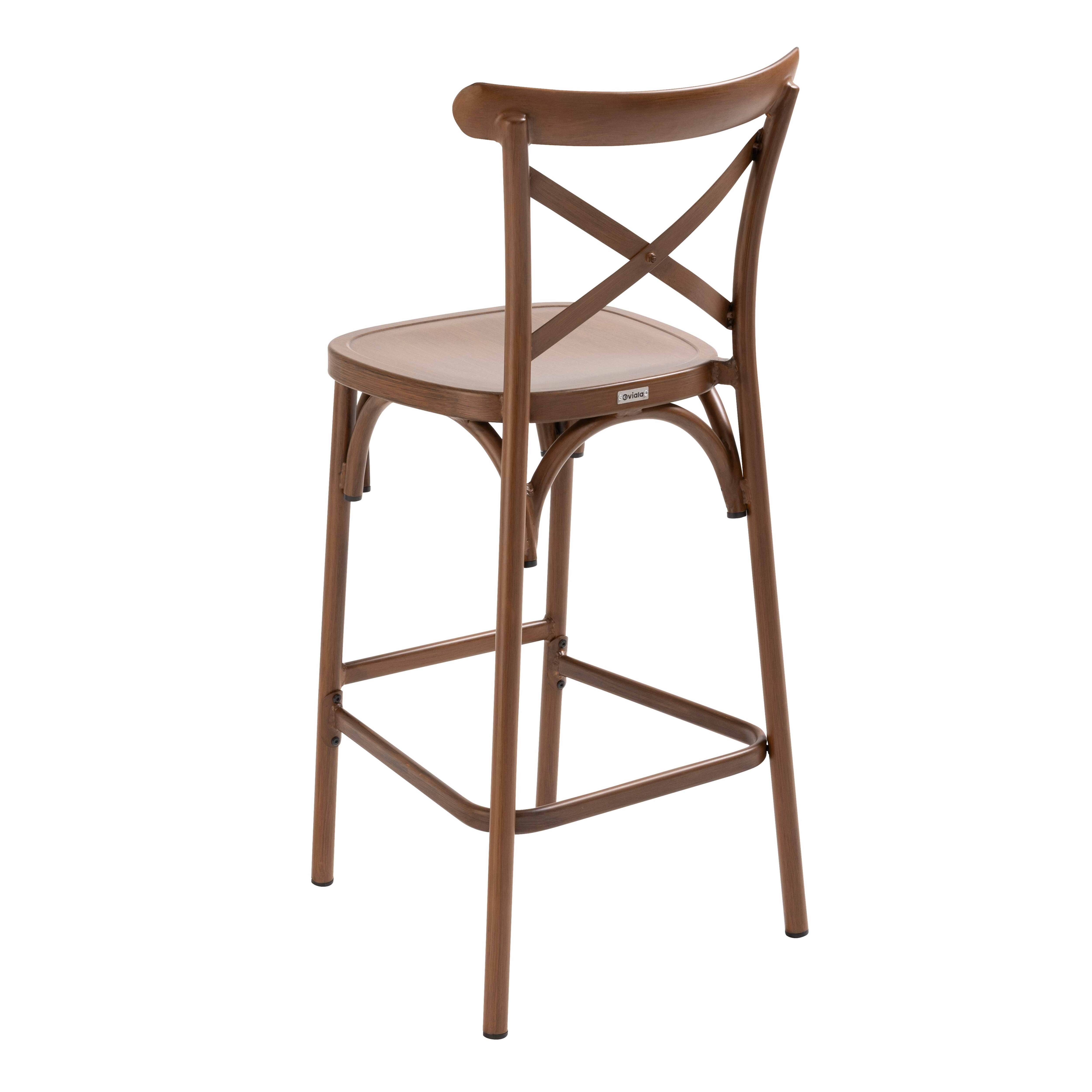 Oviala - Chaise haute de terrasse bois en aluminium Sintra - Oviala - Imagen 4