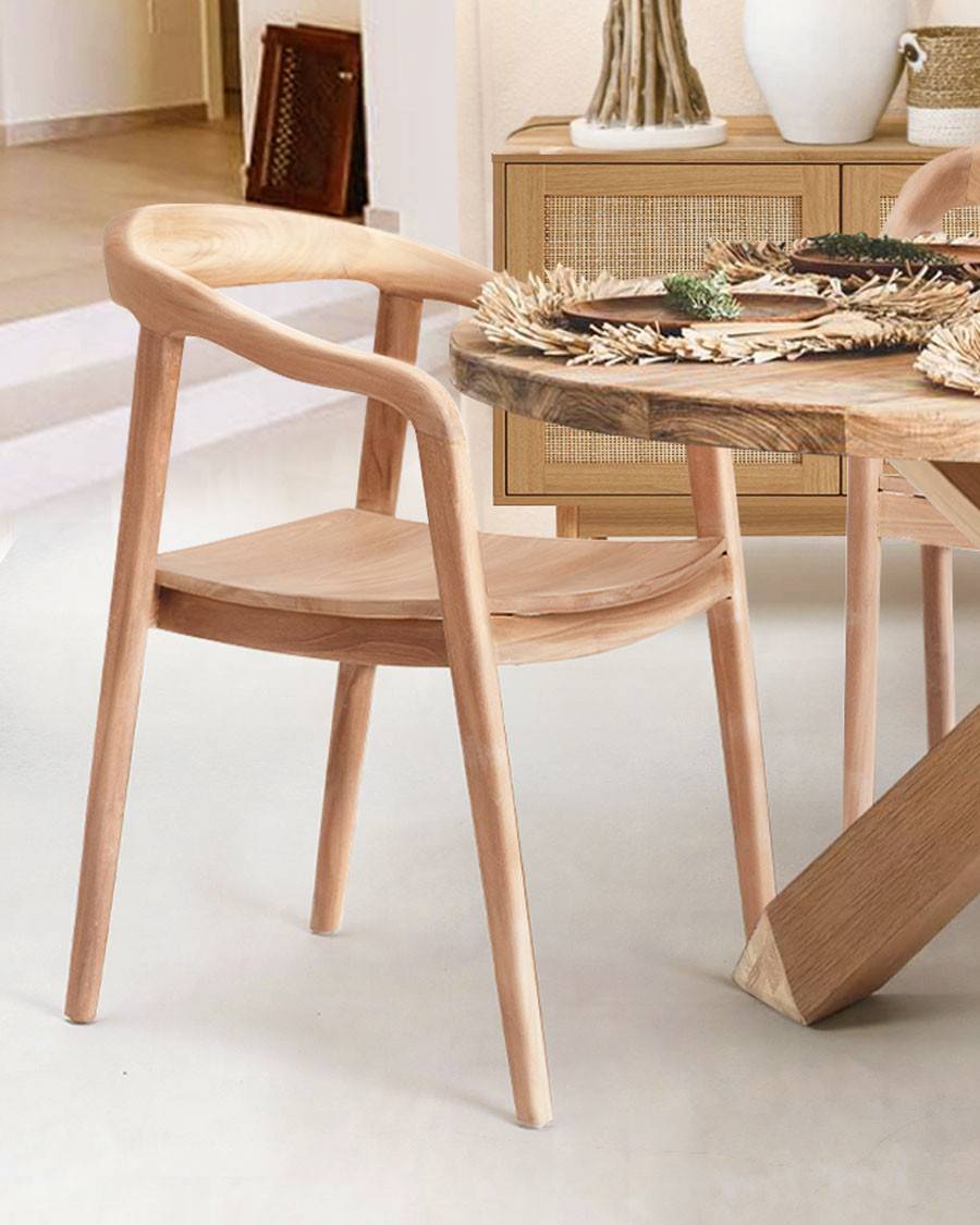 Charline - Lot de 2 chaises Charline en teck massif - UNIQKA - Imagen 1
