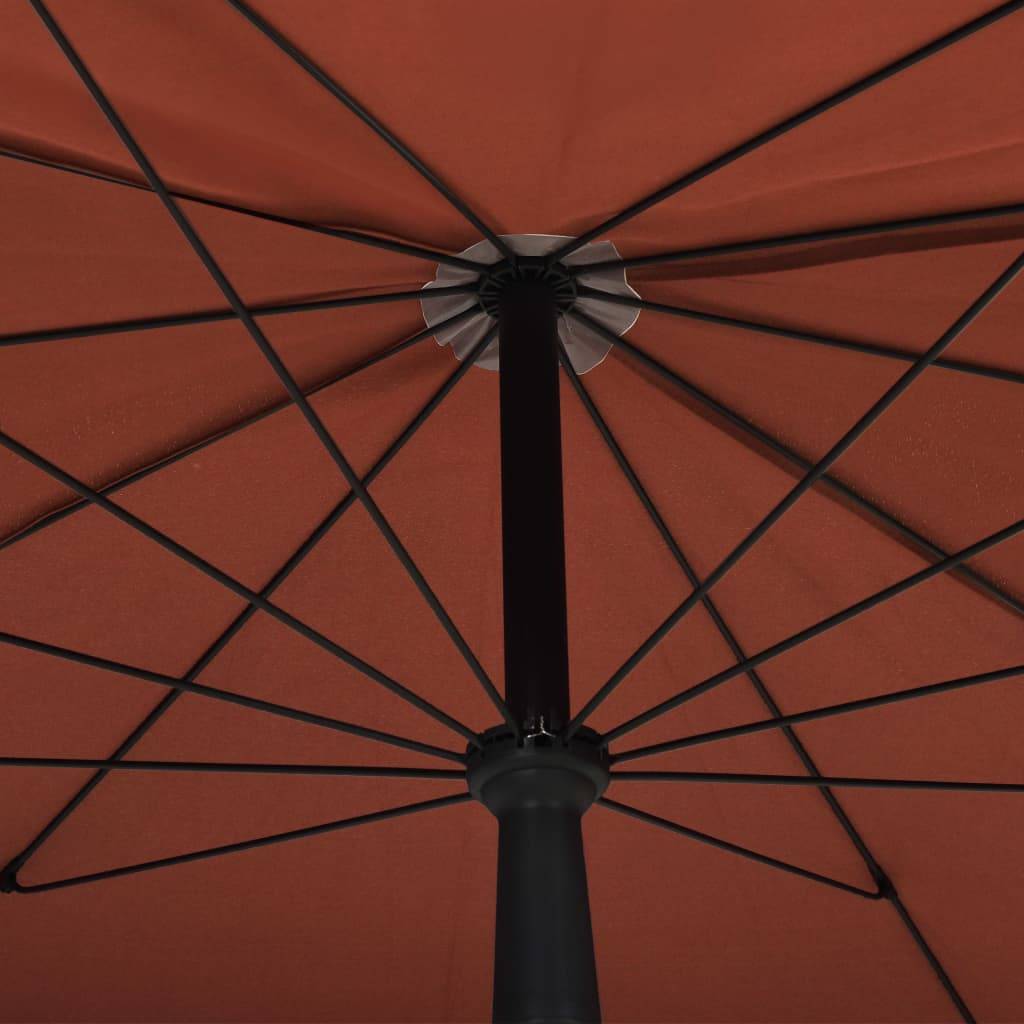 Helloshop26 - Parasol de jardin avec mât 200 x 130 cm terre cuite - Imagen 5