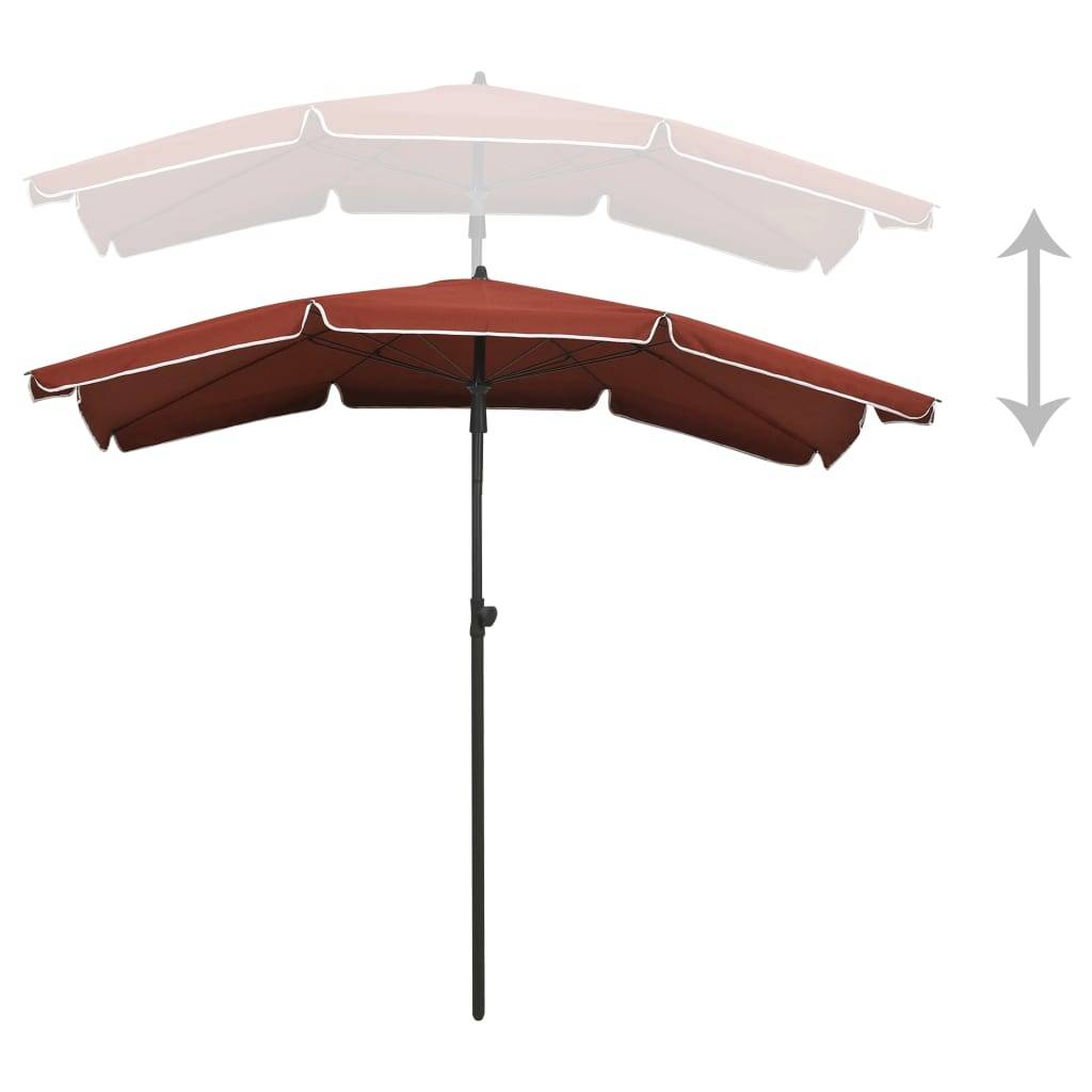 Helloshop26 - Parasol de jardin avec mât 200 x 130 cm terre cuite - Imagen 4