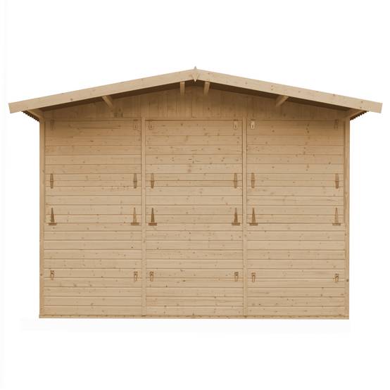 Timbela - Maison de jardin en boisH232x336x263 cm / 6 m² - Étal de marché en bois avec comptoir - 17 mm d’épaisseur - Timbela M150B - Image 4