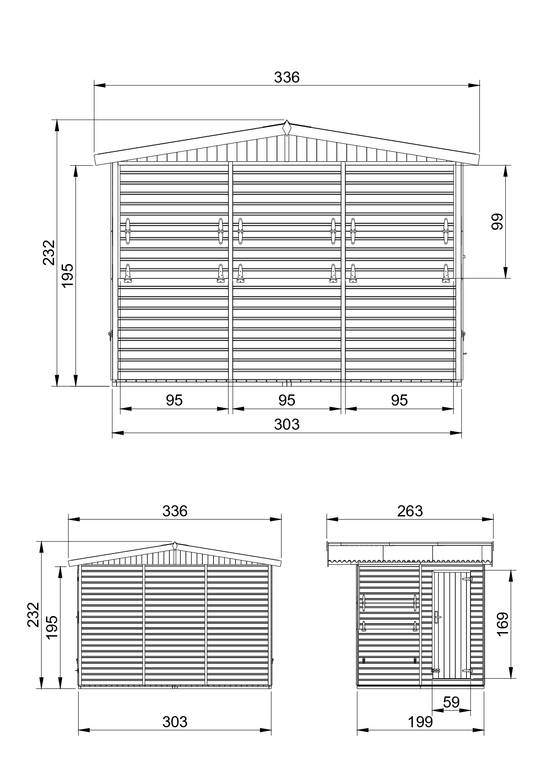 Timbela - Maison de jardin en boisH232x336x263 cm / 6 m² - Étal de marché en bois avec comptoir - 17 mm d’épaisseur - Timbela M150B - Image 8
