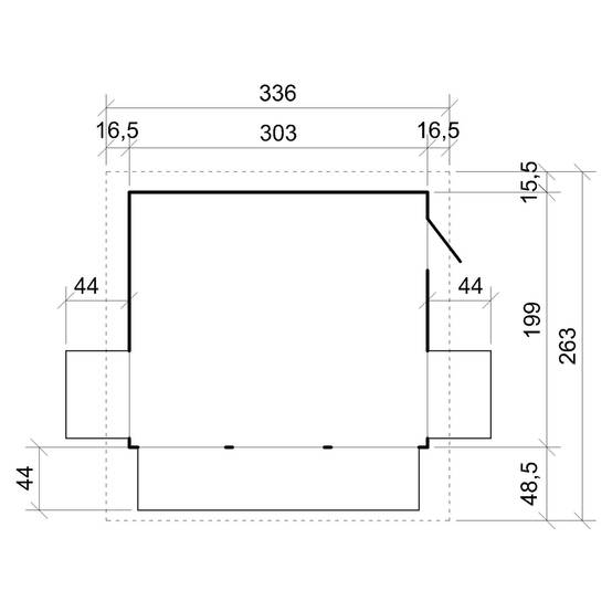 Timbela - Maison de jardin en boisH232x336x263 cm / 6 m² - Étal de marché en bois avec comptoir - 17 mm d’épaisseur - Timbela M150B - Image 9
