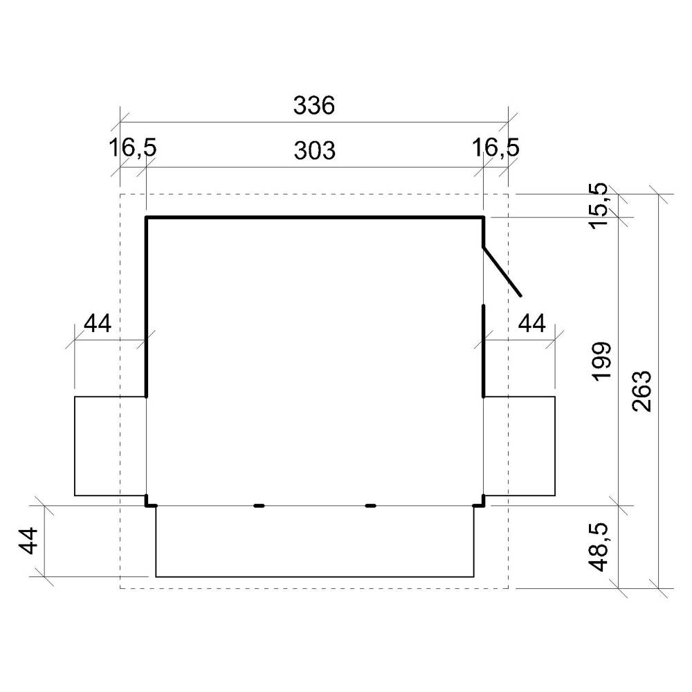 Timbela - Maison de jardin en boisH232x336x263 cm / 6 m² - Étal de marché en bois avec comptoir - 17 mm d’épaisseur - Timbela M150B - Image 9