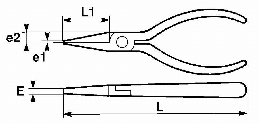 Pince becs plats isolee 145 mm SAM - Z23614 - Image 4
