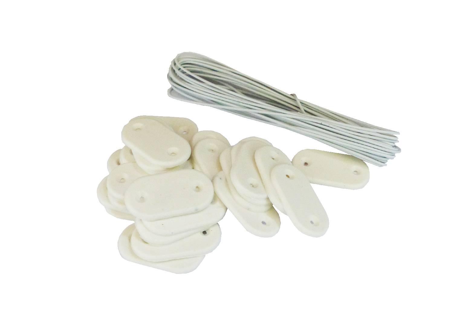 Maille Store - Kit de fixation Brise-vue - Lot de 10 kits (26 pastilles + 4m de fil par kit) Blanc Lot de 10 kits - Imagen 1