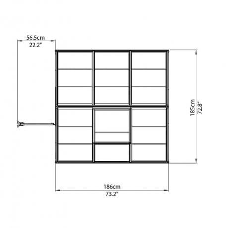 Canopia - Serre de jardin en polycarbonate Hybrid 3,44 m², Couleur Argent, Ancrage au sol Oui - Image 8