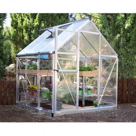 Canopia - Serre de jardin en polycarbonate Hybrid  3,44 m², Couleur Argent, Ancrage au sol Oui - Image 2