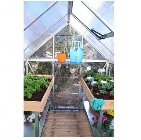 Canopia - Serre de jardin en polycarbonate Hybrid  3,44 m², Couleur Argent, Ancrage au sol Oui - Image 3