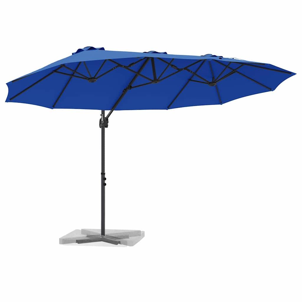 Parasol Polyester et Aluminium Azur 372 x 198 x 243 cm - PANGIVO - Image 2