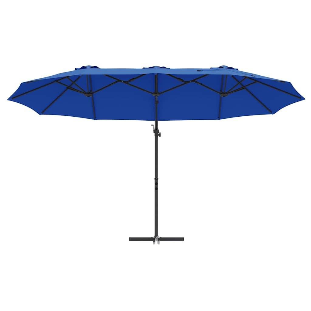 Parasol Polyester et Aluminium Azur 372 x 198 x 243 cm - PANGIVO - Image 4