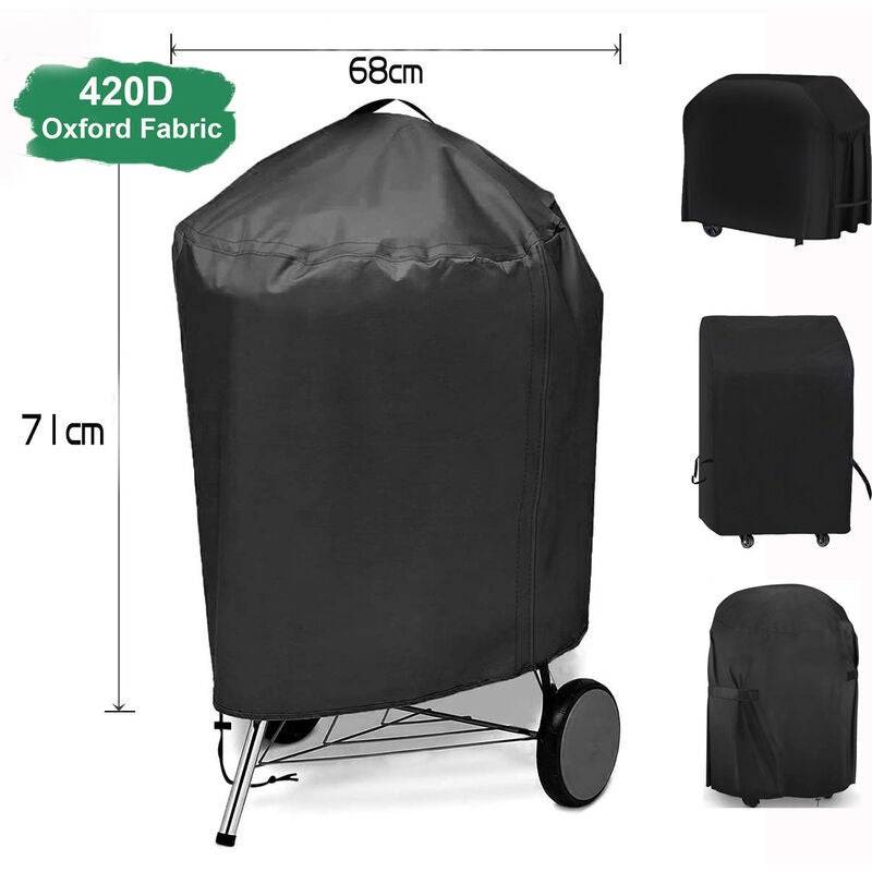 IntiMeg - Housse Barbecue,Housse Barbecue Gaz Bache Barbecue de Protection BBQ Couverture Anti-UV Imperméable pour Weber,Holland, etc (71*68cm),190g IntiMeg - Image 3