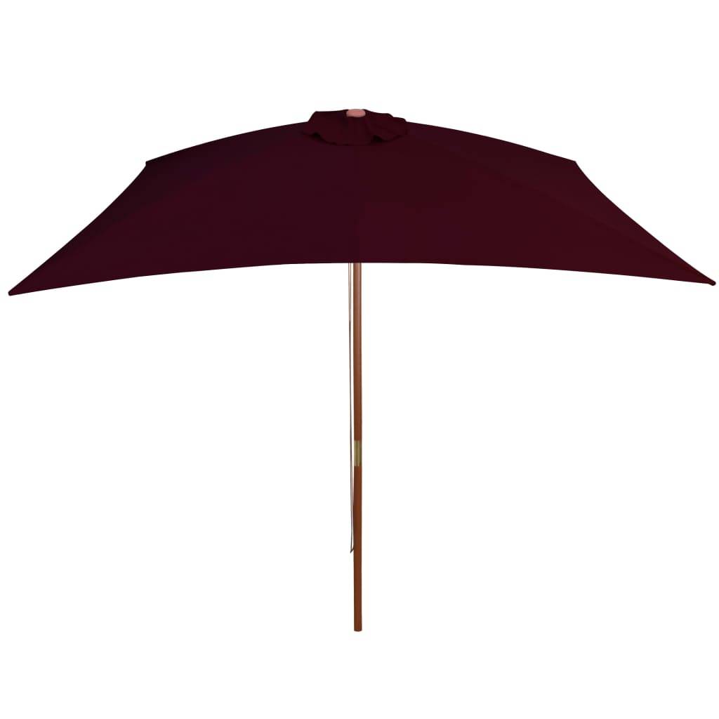 Helloshop26 - Parasol d'extérieur avec mât en bois 200 x 300 cm rouge bordeaux - Imagen 3